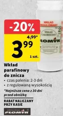 wkład parafinowy do znicza