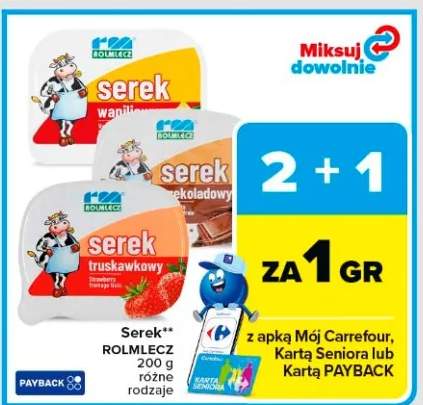 Serek Rolmlecz różne rodzaje waniliowy, czekoladowy, truskawkowy