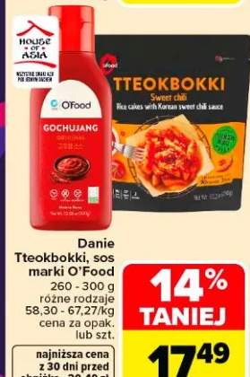 Danie tteokbokki, sos marki O'Food