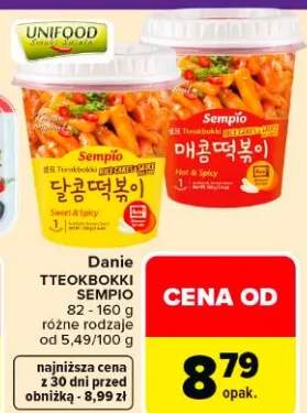 Danie tteokbokki Sempio różne rodzaje