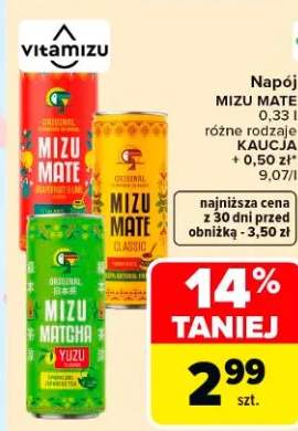 Napój Mizu Maté Orginal, Mango Maté Kaucja 0,33 l