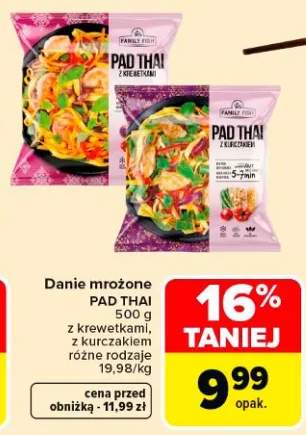 Danie mrożone Pad Thai z krewetkami