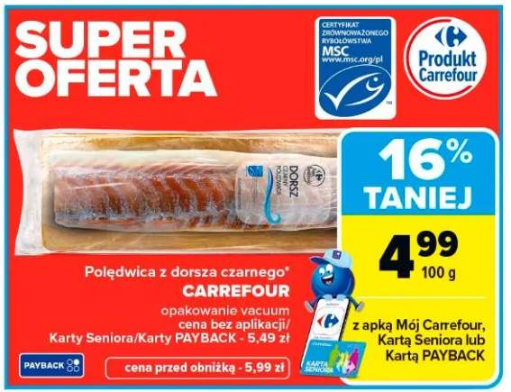 Polędwica z dorsza czarnego CARREFOUR