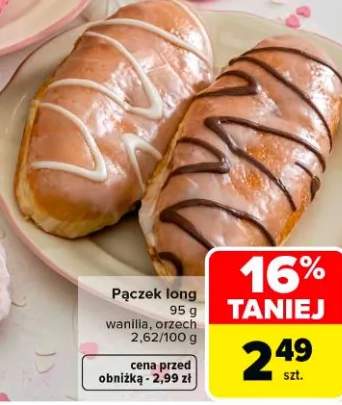 Pączek long wanilia, czekolada