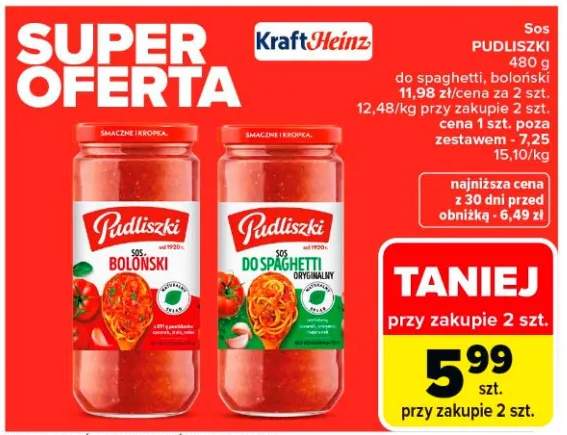 Sos pudliszki do spaghetti, bolońskiego