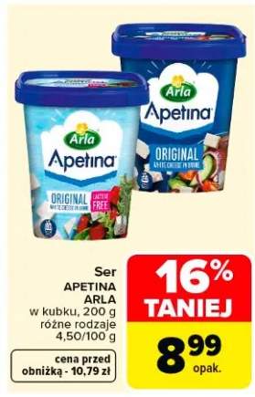 Ser apetina original w kubku różne rodzaje