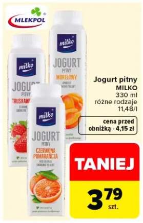 Jogurt pitny 330ml różne rodzaje