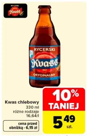 Kwas chlebowy Rycerski Oryginalny 330ml różne rodzaje