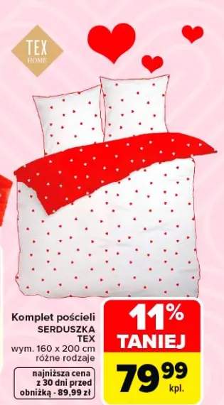 Komplet pościeli Serduszka wym. 160 x 200 cm różne rodzaje