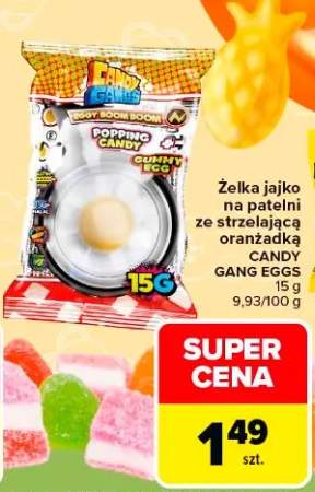 Żelka jajko na patelni ze strzelającą oranżadką Candy Gang Eggs