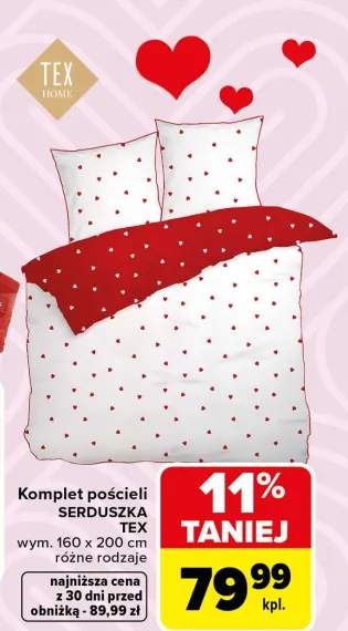 Komplet pościeli Serduszka wym. 160 x 200 cm różne rodzaje
