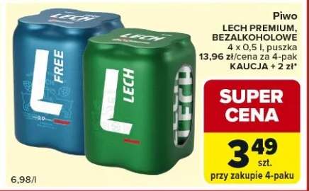 Piwo Lech Premium, bezalkoholowe puszka