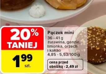 Pączek mini czekolada, genzia, limówka, orzech i kakao