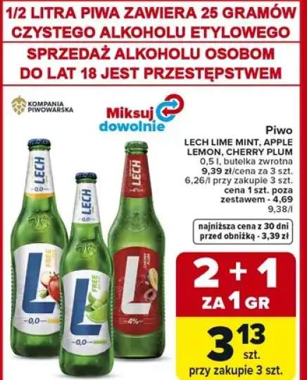 Piwo Lech Lime Mint, Apple Lemon, Cherry Plum