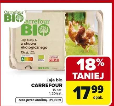 Jaja bio klasy A z chowu ekologicznego