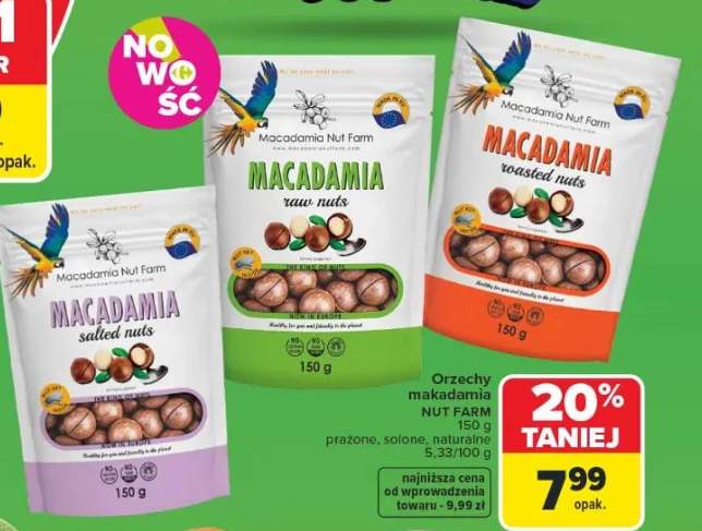 Orzechy macadamia prażone, solone, naturalne
