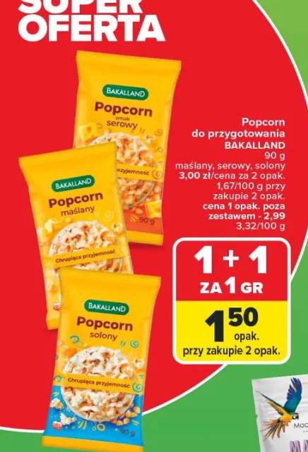Popcorn do przygotowania maślany serowy, solony