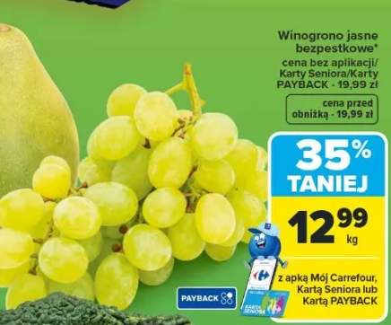 Winogrono jasne bezpestkowe