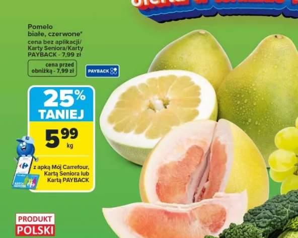 Pomelo białe, czerwone