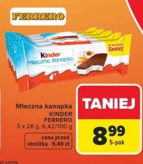 Mleczna kanapka KINDER FERRERO