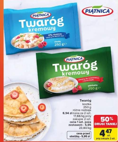 Twaróg kremowy kostka różne rodzaje