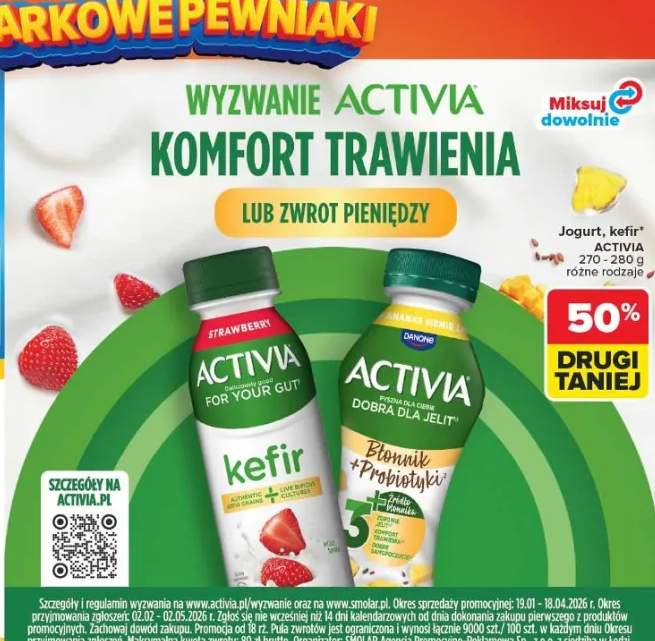 Jogurt, kefir Activia różne rodzaje