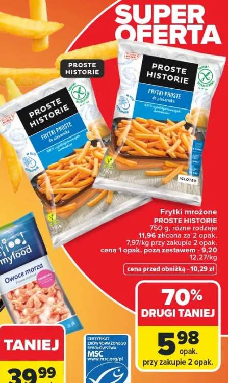 Frytki mrożone różne rodzaje