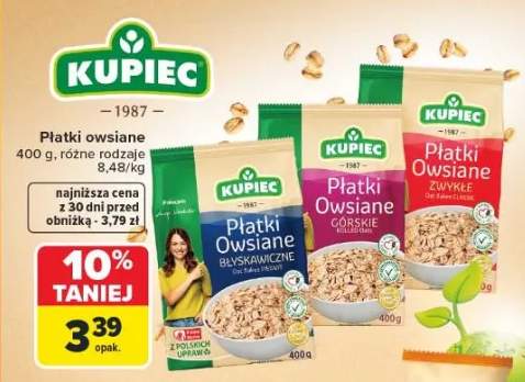 Płatki owsiane błyskawiczne, delikatne