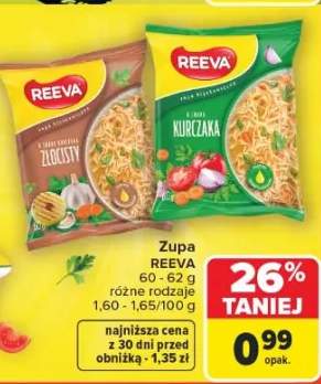 Zupa Reeva różne rodzaje