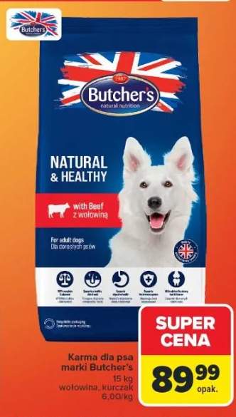 Karma dla psa marki Butcher's z wołowiną, kurczakiem