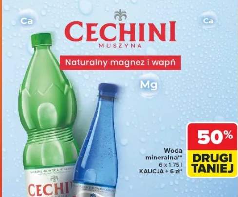 Woda mineralna muszyna naturalny magnez i wapń