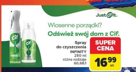 Spray do czyszczenia Infinity różne rodzaje