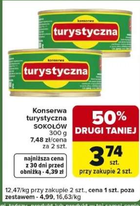 Konserwa turystyczna Sokołów różne rodzaje