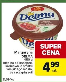 Margaryna idealna do kanapek, kremowa, o smaku wiejskiego masła, ze szczyptą soli