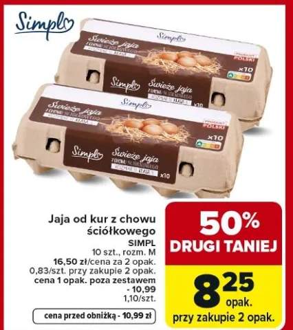 Jaja od kur z chowu ściółkowego Simpl