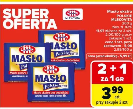 Masło ekstra Polskie różne rodzaje