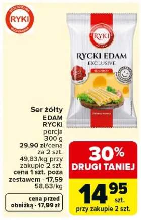 Ser żółty edam porcja