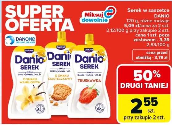 Serek w saszetce danio różne rodzaje