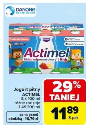 Jogurt pitny actimel układ odpornościowy kids różne rodzaje