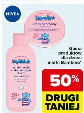 Gama produktów dla dzieci marki Bambino żel do mycia ciała i włosów 2 w 1 krem ochronny