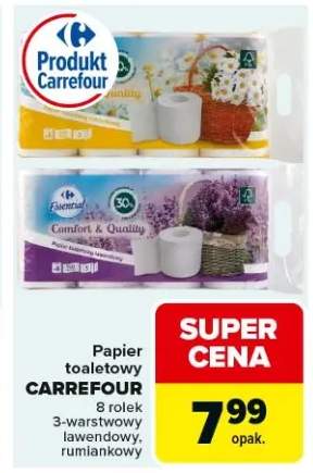 Papier toaletowy 8 rolek 3-warstwowy lawendowy, rumiankowy