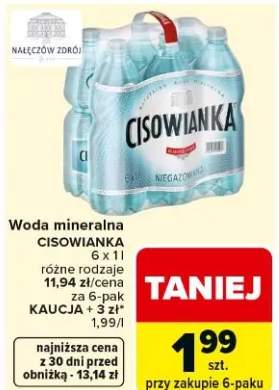 Woda mineralna niegazowana