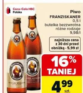 Piwo Franziskaner butelka bezzwrotna różne rodzaje