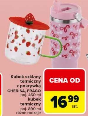 Kubek szklany termiczny z pokrywką