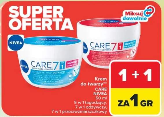 Krem do twarzy Care 50 ml 5 w 1 łagodzący, 7 w 1 odżywczy, 7 w 1 przeciwzmarszczkowy