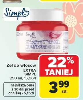 Żel do włosów Extra Simple