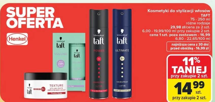 Kosmetyki do stylizacji włosów Taft