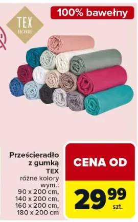 Prześcieradło z gumką Tex różne kolory