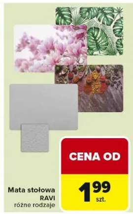 Mata stołowa Ravi różne rodzaje