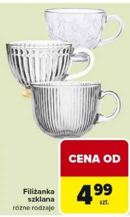 Filiżanka szklana różne rodzaje